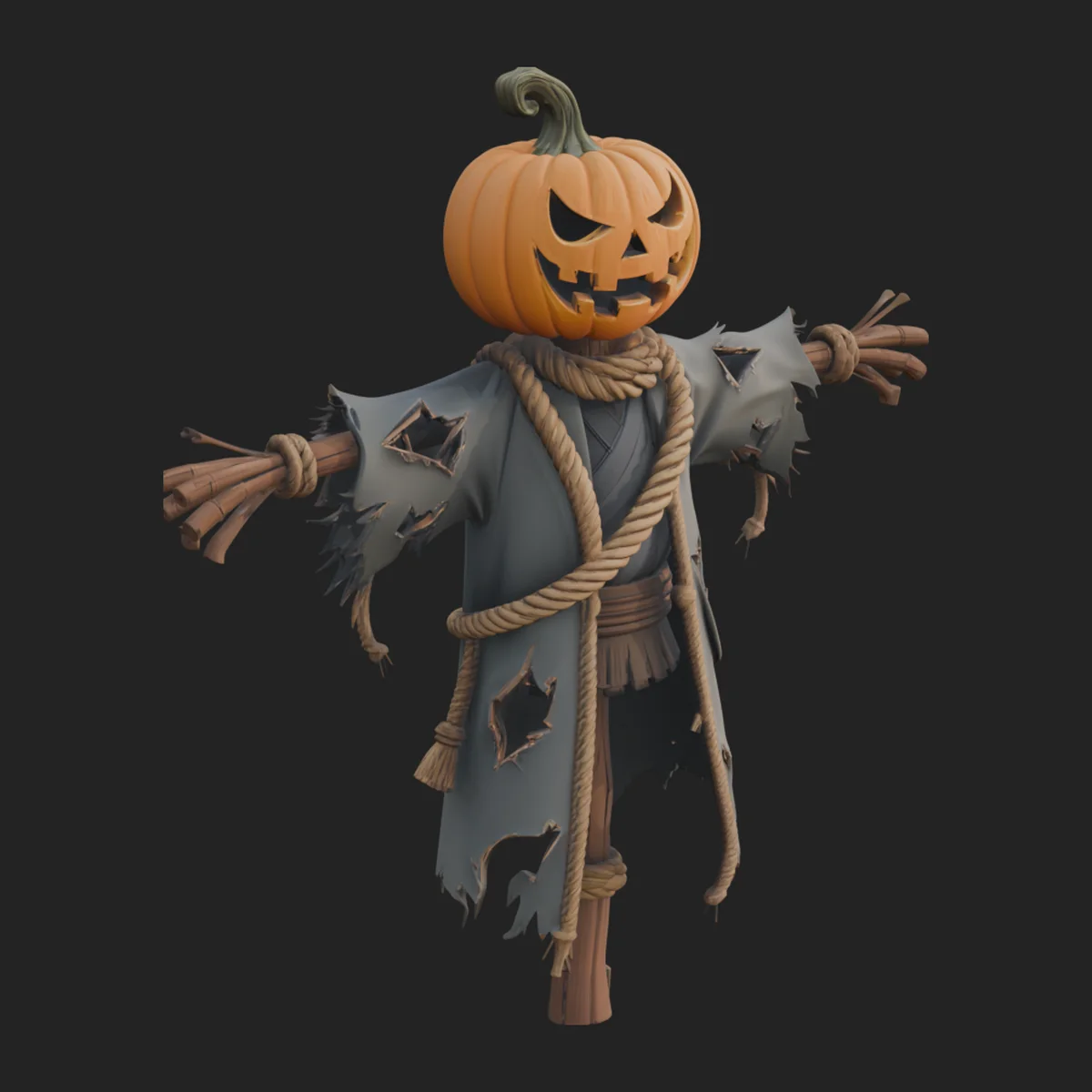 Pumpkin Scarecrow Statue Design 15