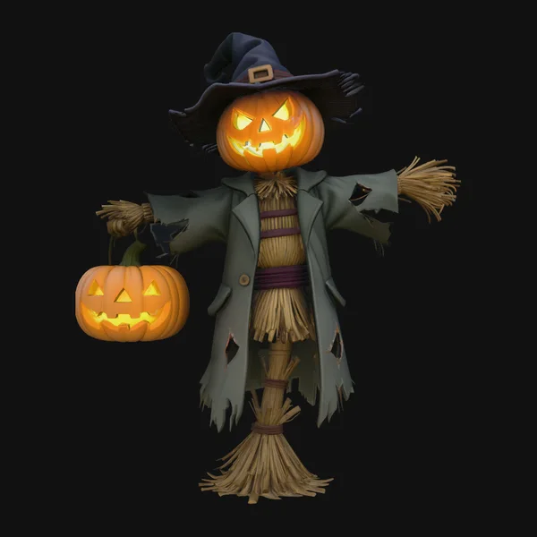 Pumpkin Scarecrow Statue Design 3