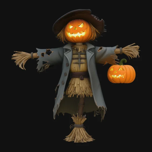 Pumpkin Scarecrow Statue Design 4