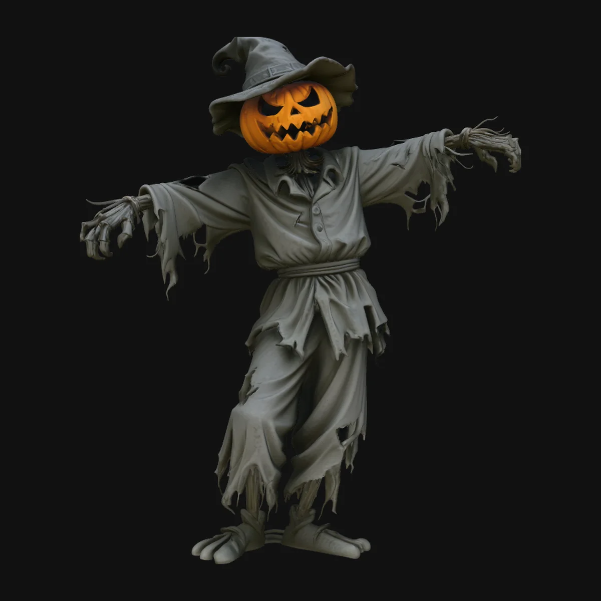Pumpkin Scarecrow Statue Design 6