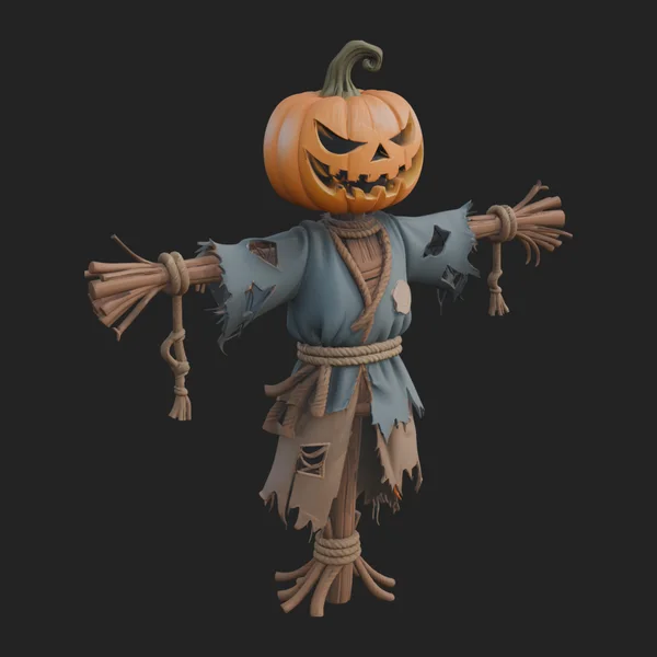 Pumpkin Scarecrow Statue Design 7