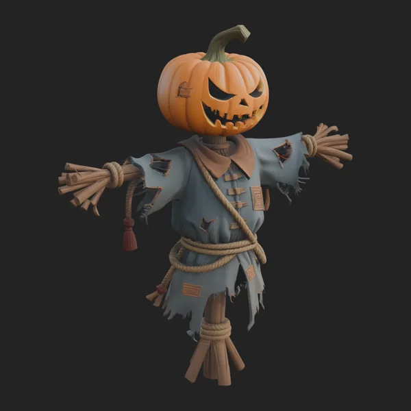 Pumpkin Scarecrow Statue Design 9