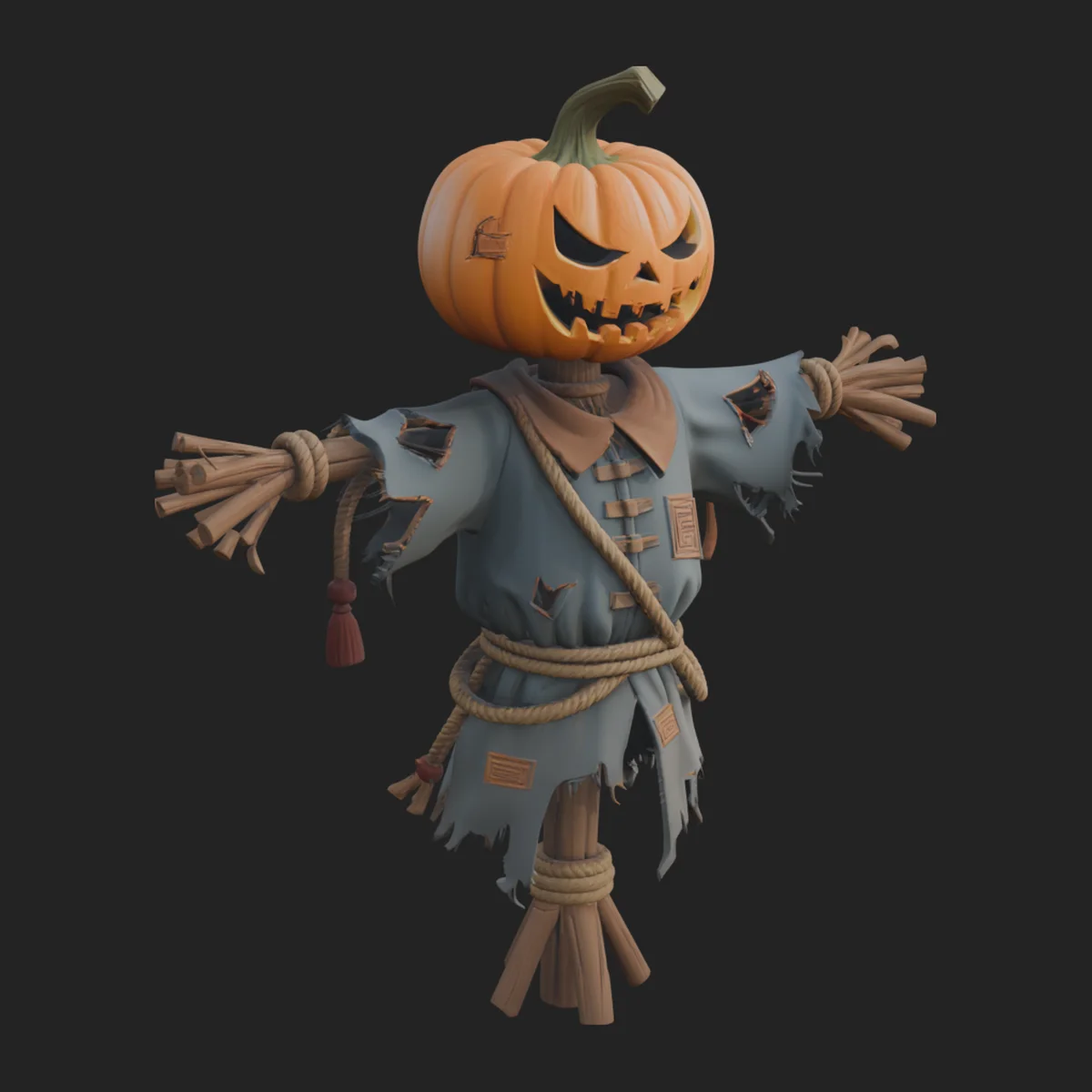 Pumpkin Scarecrow Statue Design 9