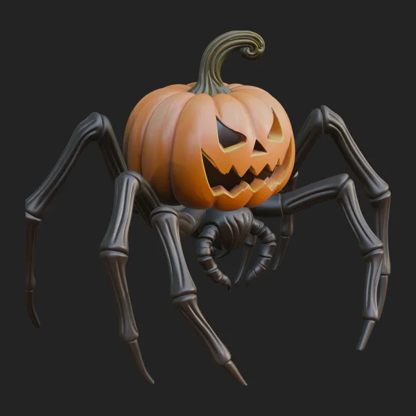 Pumpkin Spider Statue Design 1