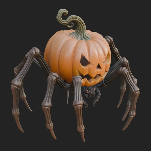 Pumpkin Spider Statue Design 3