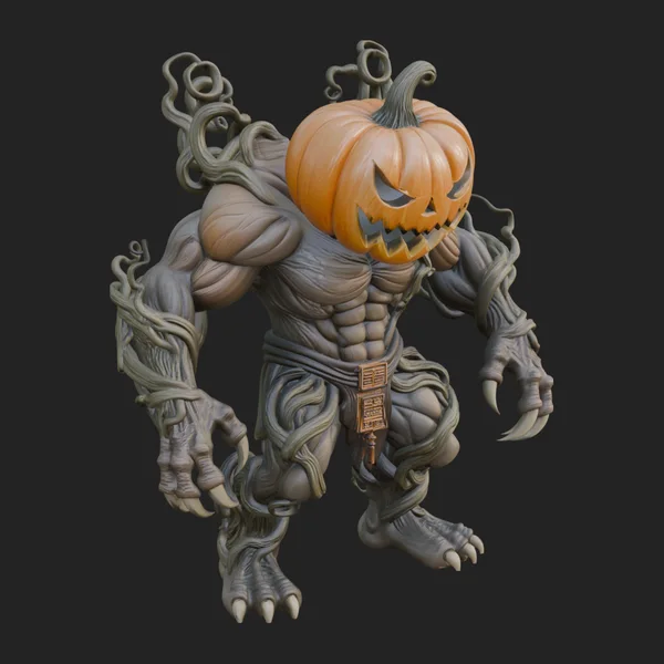Pumpkin Vine Monster Statue Design 1