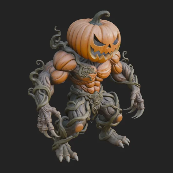 Pumpkin Vine Monster Statue Design 2