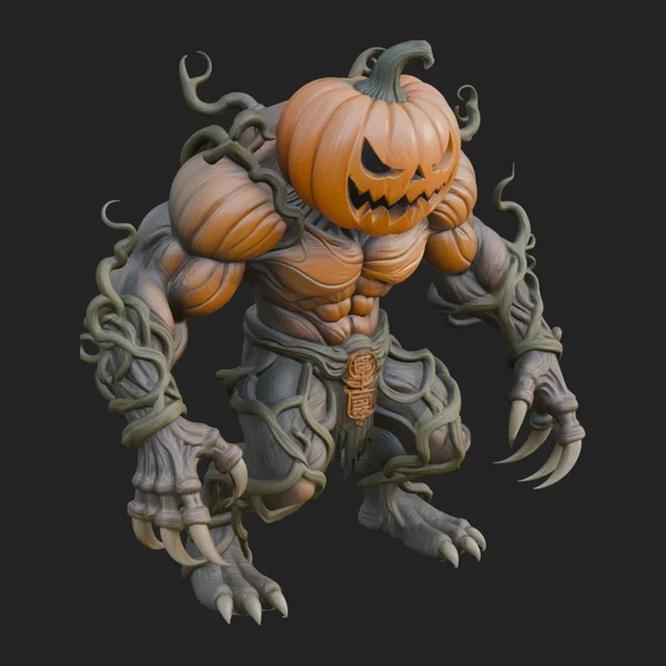 Pumpkin Vine Monster Statue Design 3