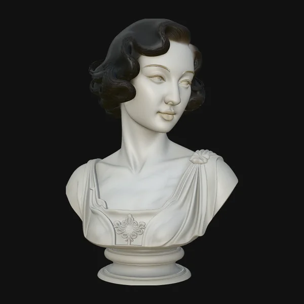 Qipao Lady Bust Statue Design 1
