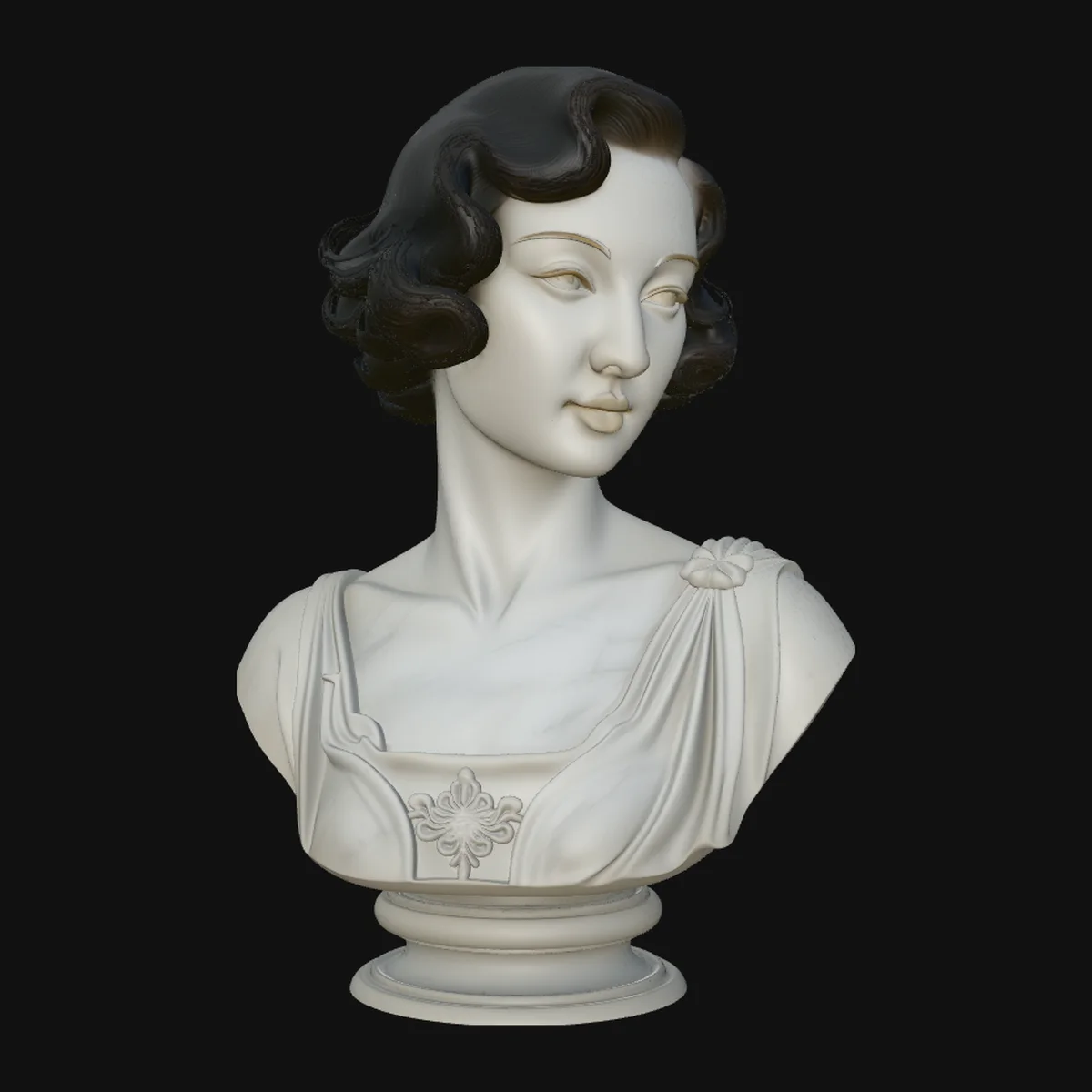 Qipao Lady Bust Statue Design 1