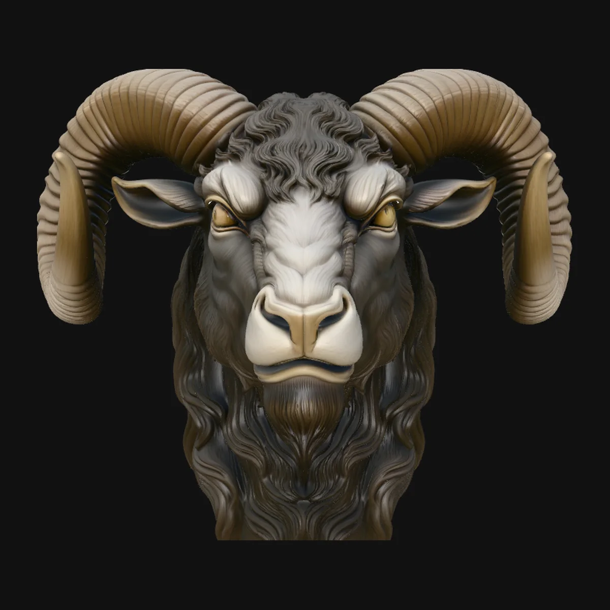 Ram Head Wall Plaque Design 1