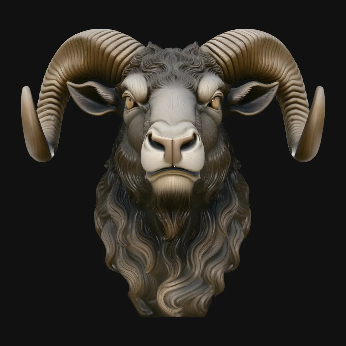 Ram Head Wall Plaque Design 2