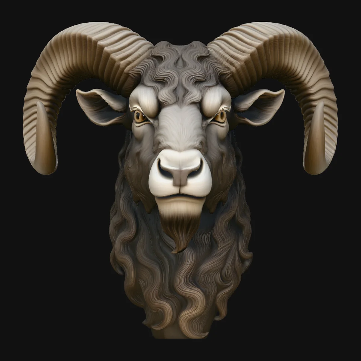 Ram Head Wall Plaque Design 4