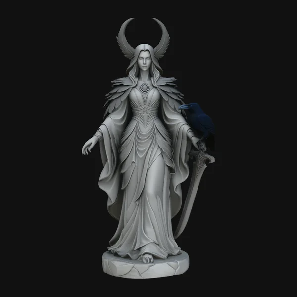 Raven Sorceress Statue Design 1