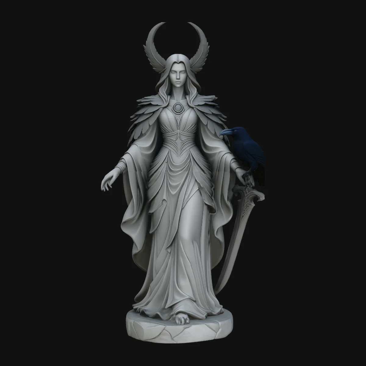 Raven Sorceress Statue Design 1