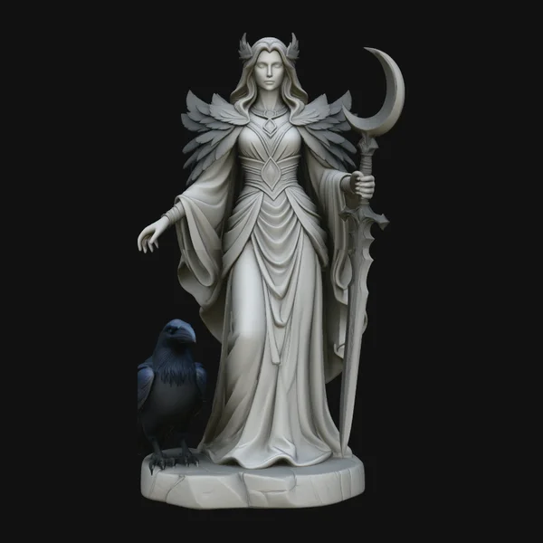 Raven Sorceress Statue Design 2