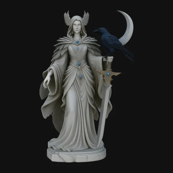 Raven Sorceress Statue Design 3