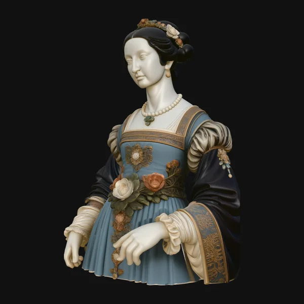 Renaissance Lady Bust Statue Design 1