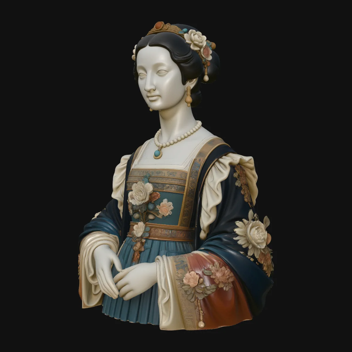 Renaissance Lady Bust Statue Design 2