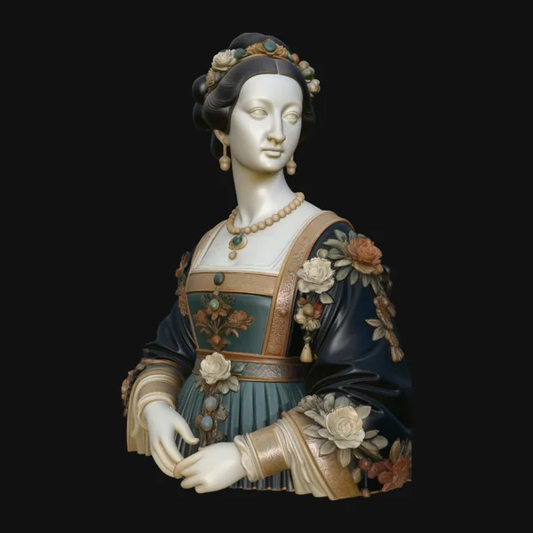 Renaissance Lady Bust Statue Design 3