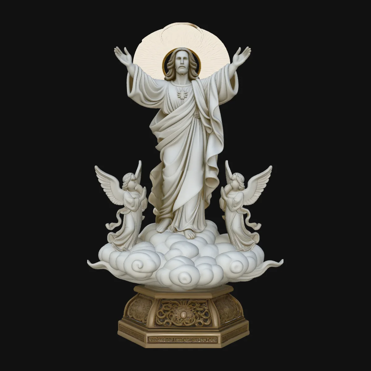Risen Christ with Angels Statue Design 1