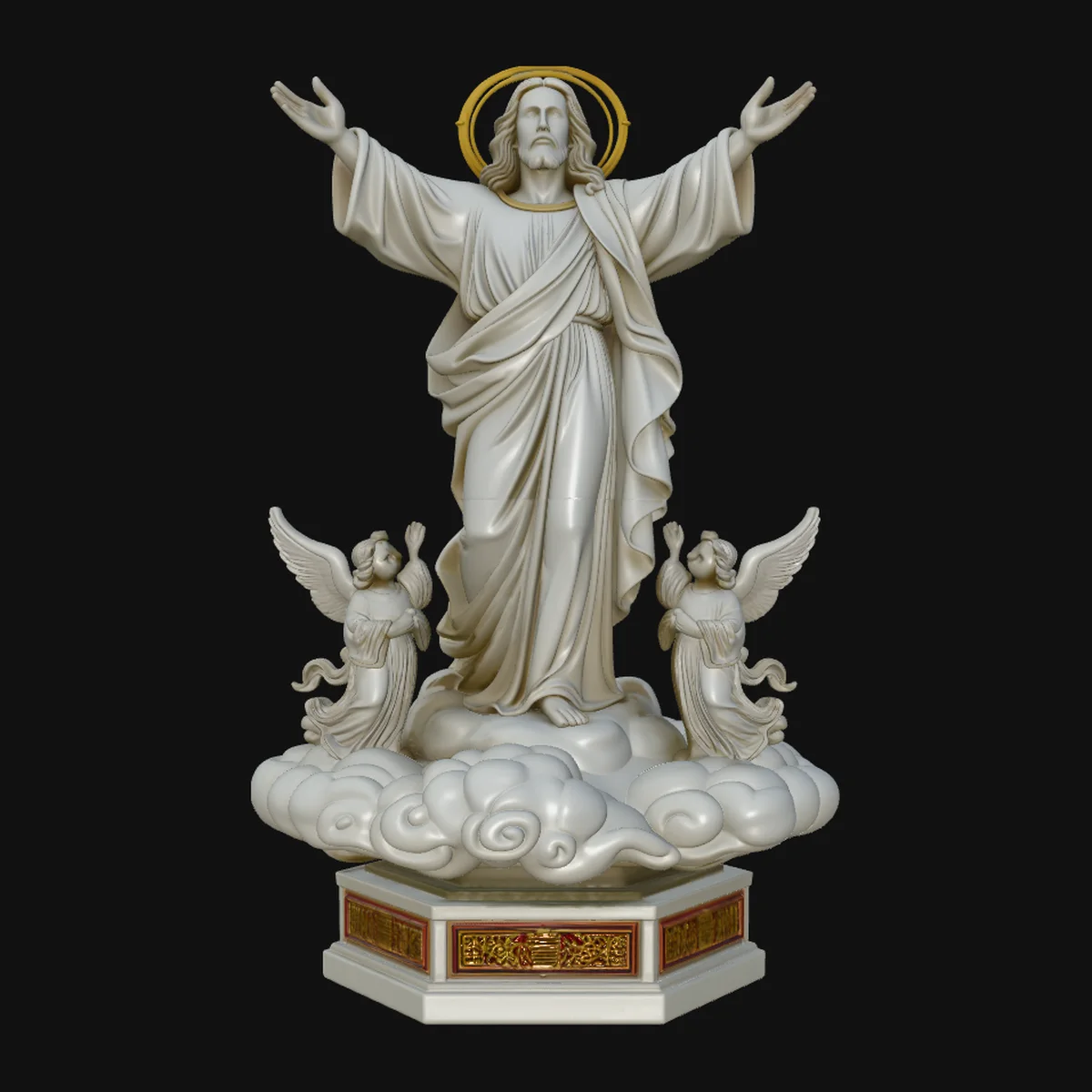 Risen Christ with Angels Statue Design 2