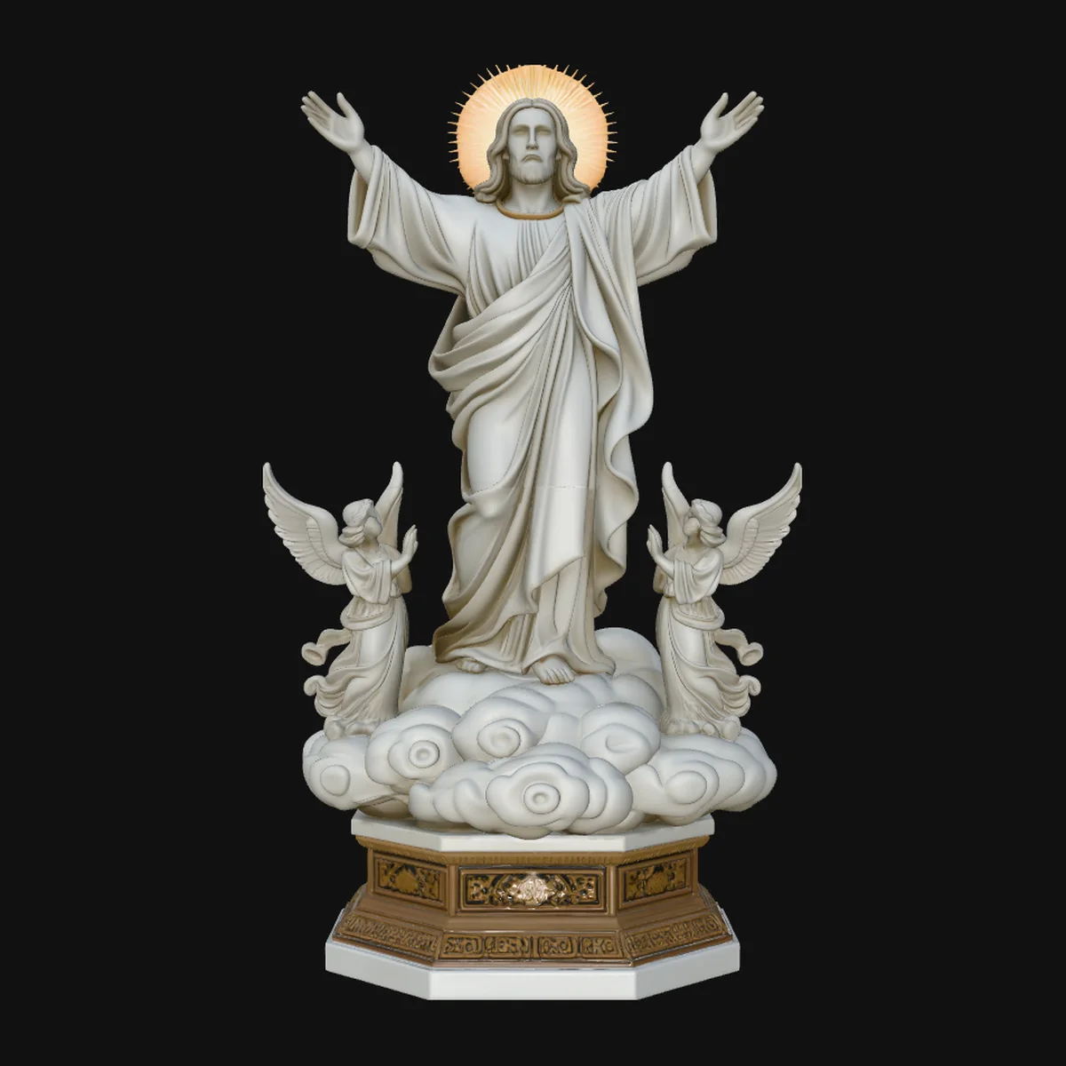 Risen Christ with Angels Statue Design 3
