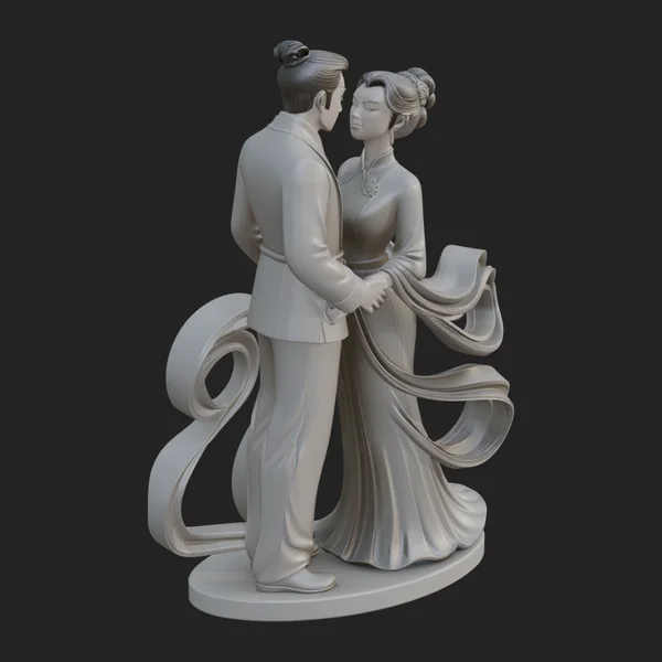 Robed Couple Statue Design 4