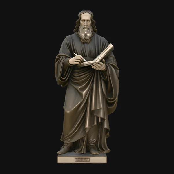 Robed Scholar with Book Statue Design 1