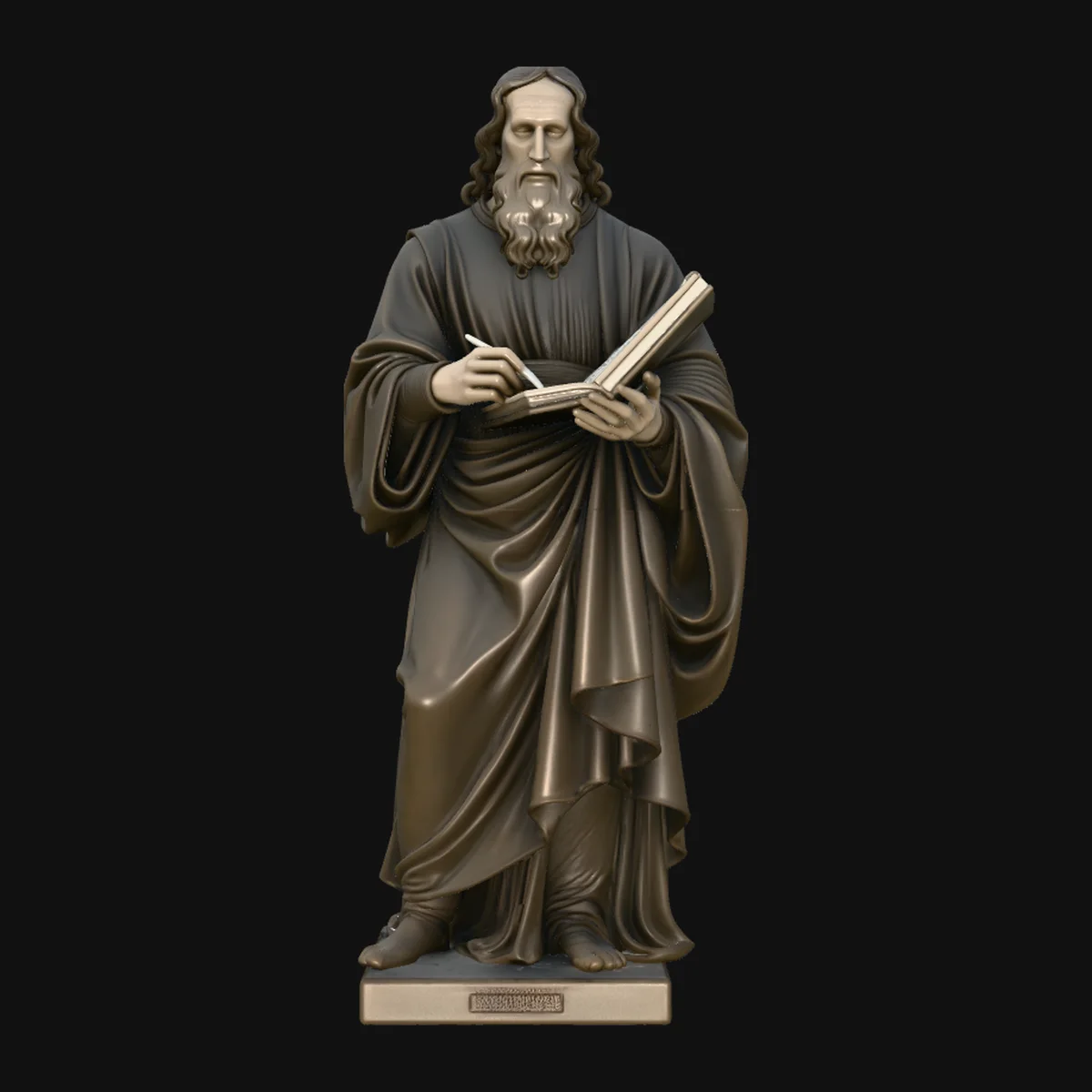 Robed Scholar with Book Statue Design 1