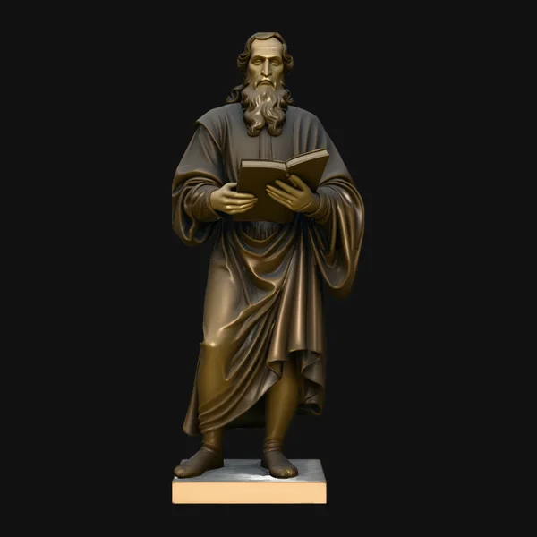 Robed Scholar with Book Statue Design 3