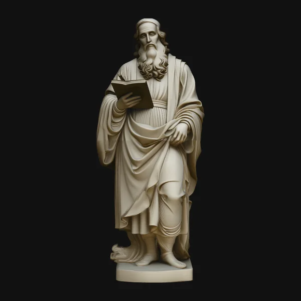 Robed Scholar with Book Statue Design 4