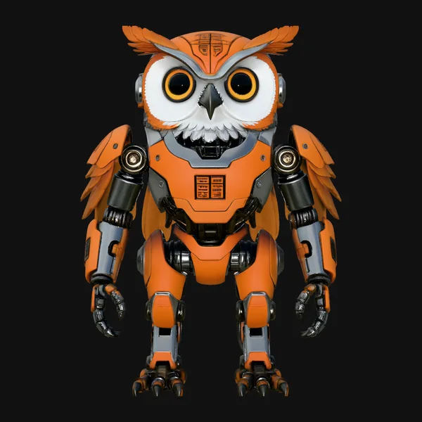 Robotic Owl Mech Statue Design 1