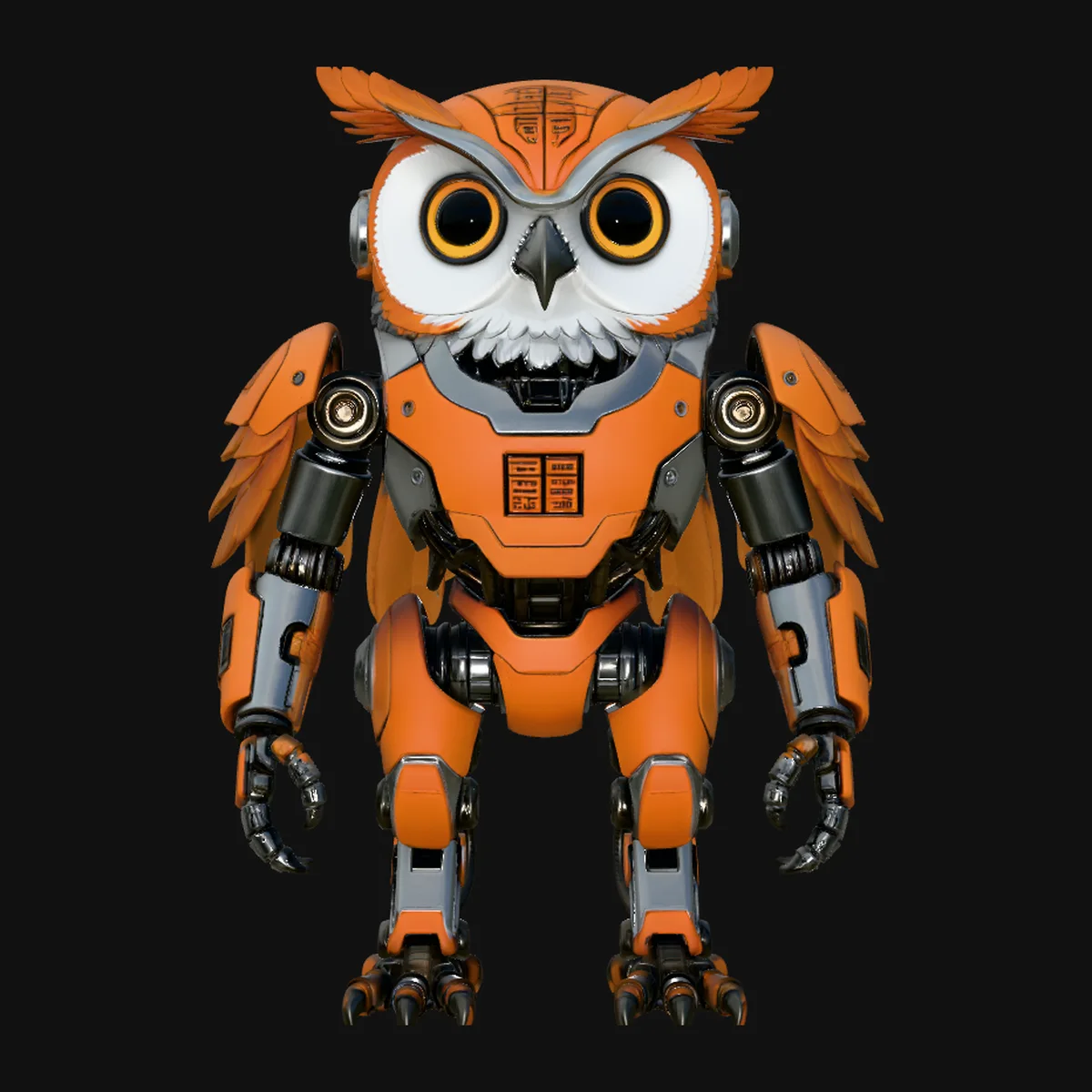Robotic Owl Mech Statue Design 1