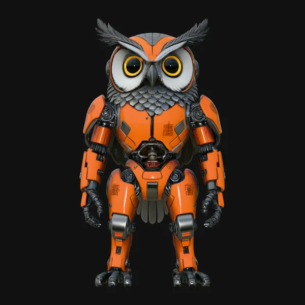 Robotic Owl Mech Statue Design 2