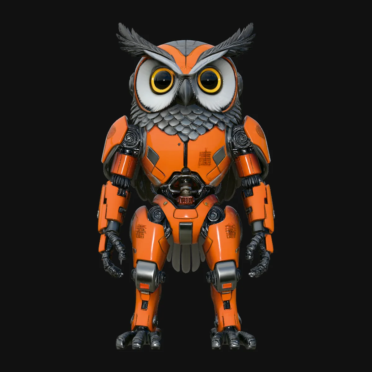 Robotic Owl Mech Statue Design 2