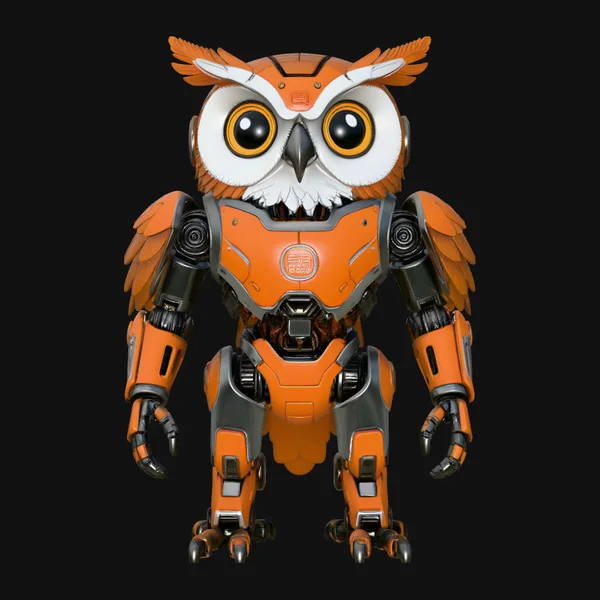 Robotic Owl Mech Statue Design 3