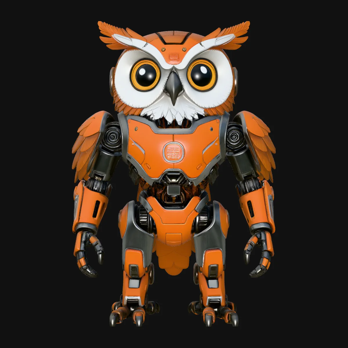 Robotic Owl Mech Statue Design 3
