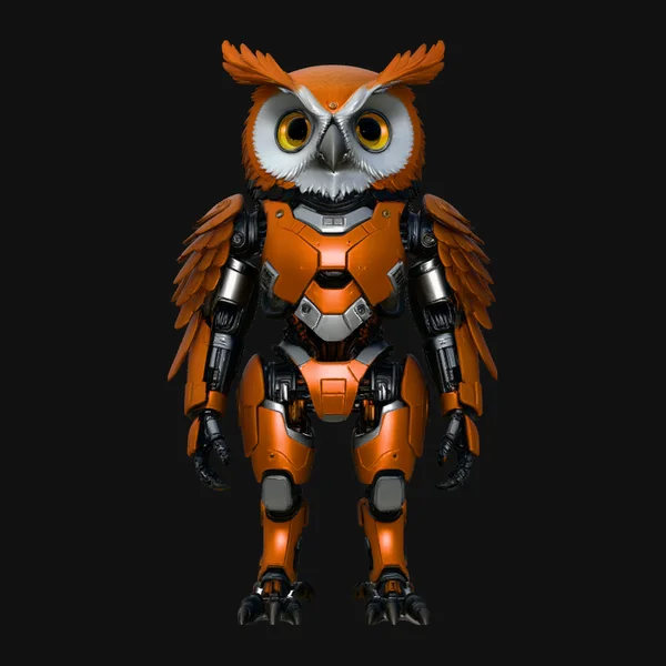 Robotic Owl Mech Statue Design 4
