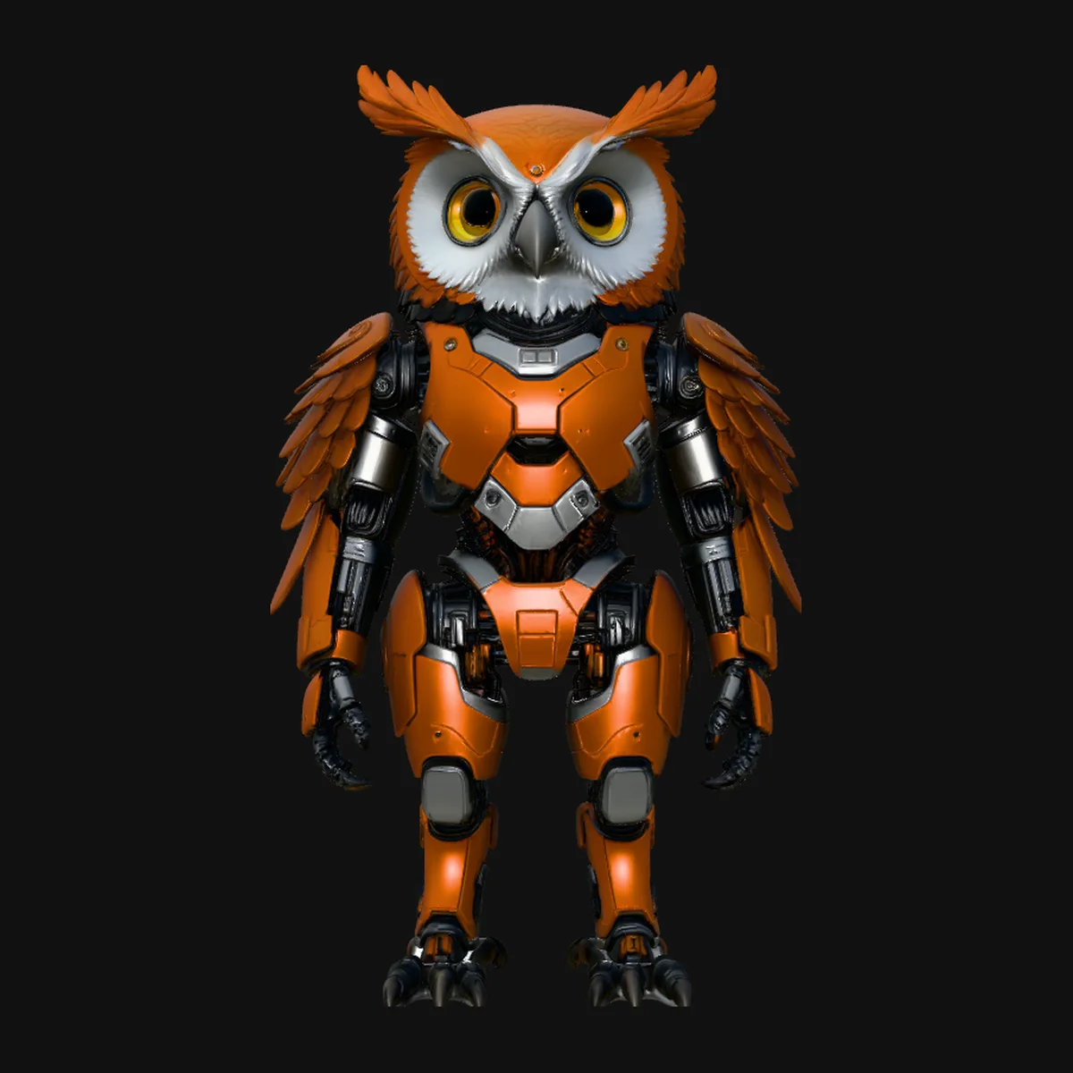 Robotic Owl Mech Statue Design 4