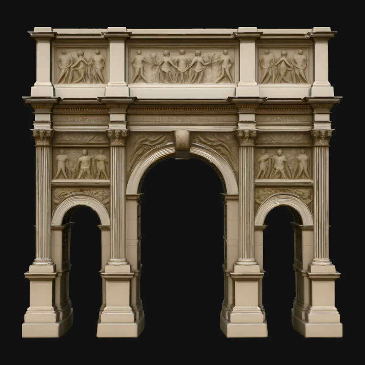Roman Triumphal Arch Model Design 2