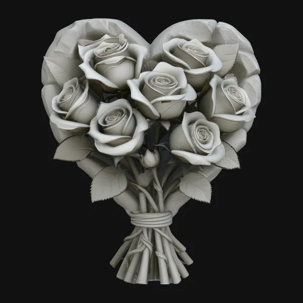 Rose Bouquet Heart Plaque Design 2