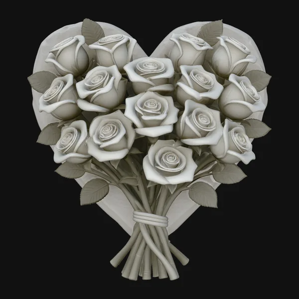 Rose Bouquet Heart Plaque Design 3