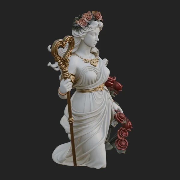 Rose Crowned Goddess Statue Design 1
