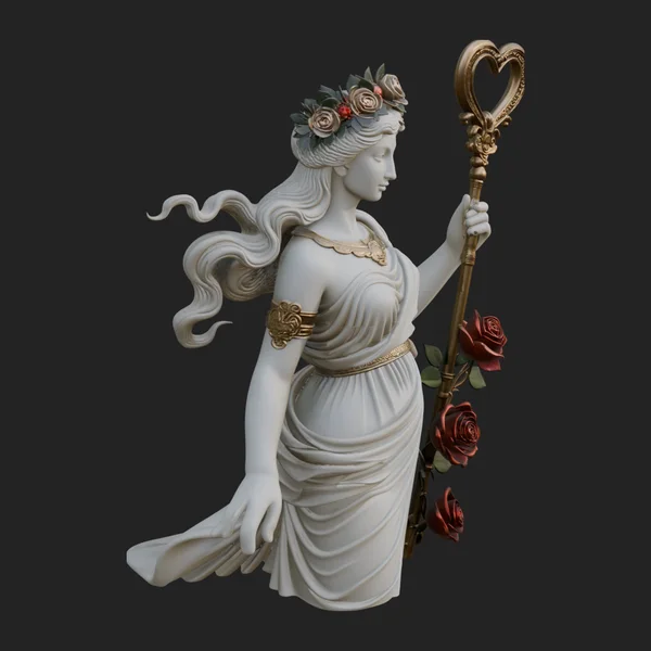 Rose Crowned Goddess Statue Design 2