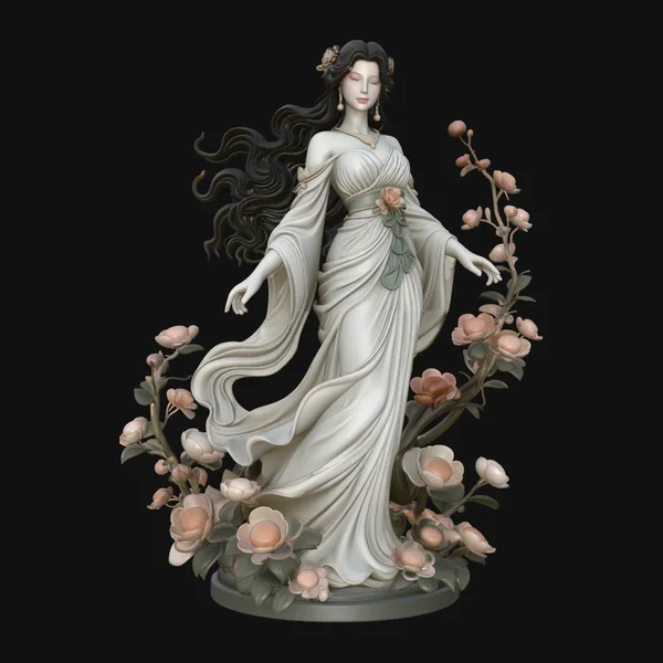 Rose Garden Lady Statue Design 1