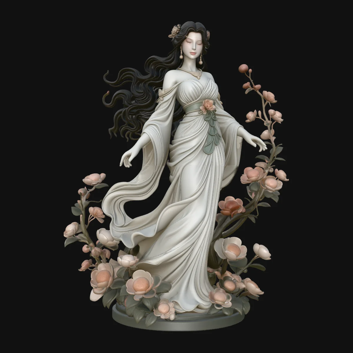 Rose Garden Lady Statue Design 1