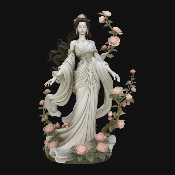 Rose Garden Lady Statue Design 2