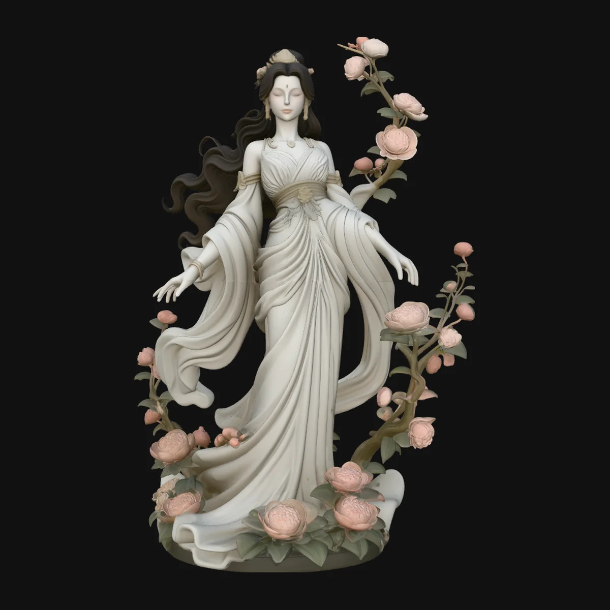 Rose Garden Lady Statue Design 2