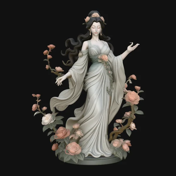 Rose Garden Lady Statue Design 3